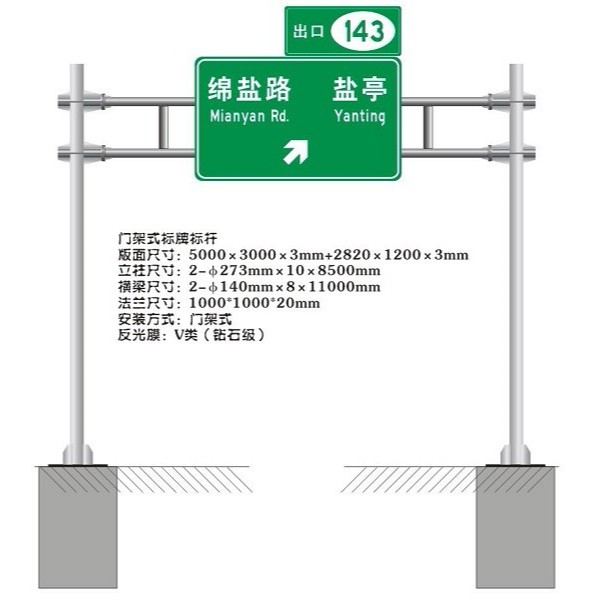 华程路安讲述门架式交通标志杆适合安装在哪些地方