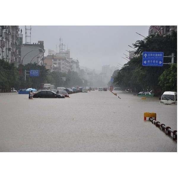 交通标志牌—暴雨中“最闪亮的星”